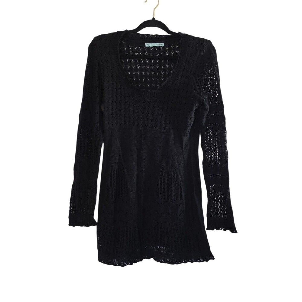 Women's Black Knit Sweater Maurices Size Large Long Top